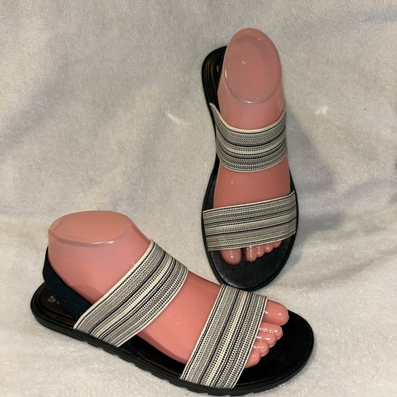 Sorel Black and Cream Ella Elastic Strap Sandal Size 8 - Picture 3 of 7